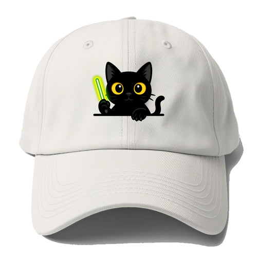 Midnight the black cat fist bumping the viewer with right paw extended. - Baseball Cap For Big Heads