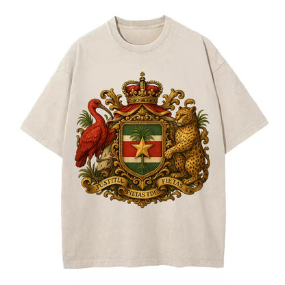 Suriname Star Emblem  - Vintage T-shirt - Off White