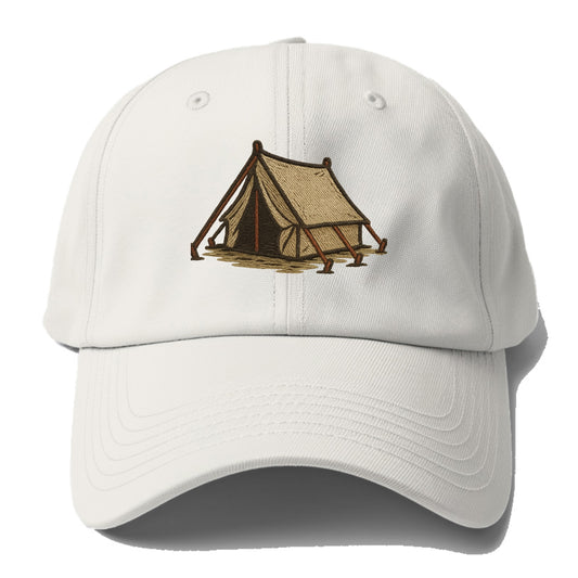 Camping Tent  - Baseball Cap For Big Heads - Off White