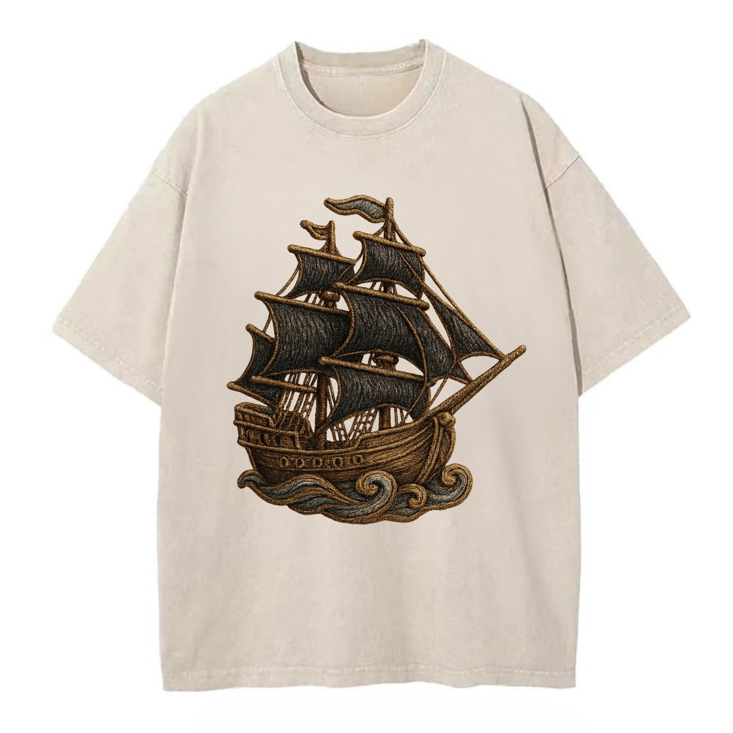 Pirate Ship  - Vintage T-shirt - Off White