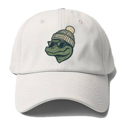 Gainesville Gator wearing Florida beanie - Baseball Cap For Big Heads - Off White