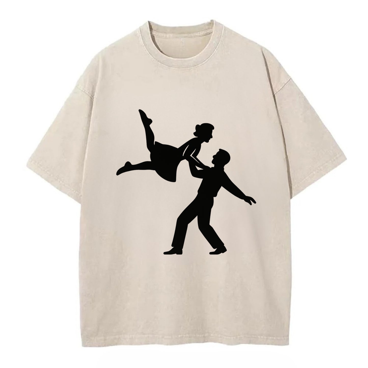 Swing dancers aerial lift - Vintage T-shirt - Off White
