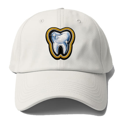 DENTAL TOOTH - molar with sparkle in white and blue , dentist - Baseball Cap - Off White