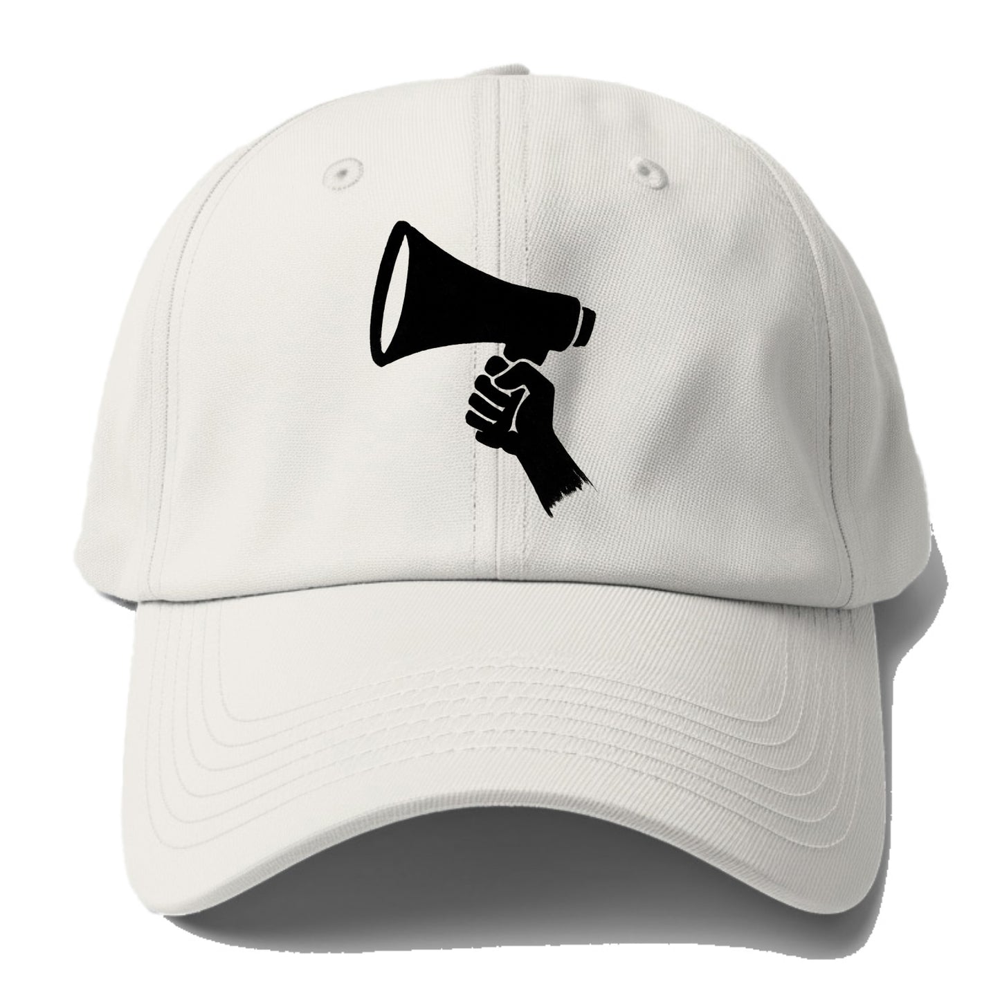 Megaphone silhouette - voice and protest ink brushwork - Baseball Cap For Big Heads - Off White