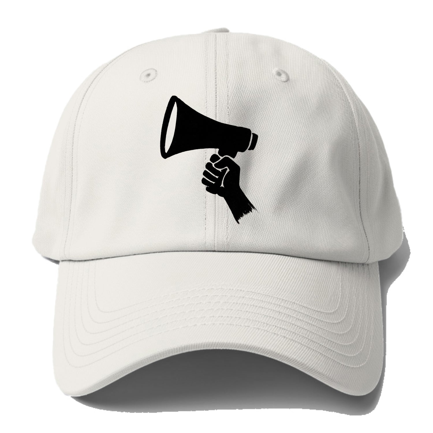 Megaphone silhouette - voice and protest ink brushwork - Baseball Cap For Big Heads - Off White