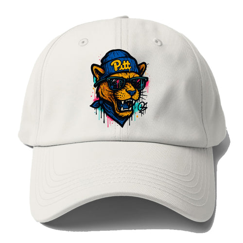 Pittsburgh Panther wearing Pitt beanie with script patch - Baseball Cap For Big Heads