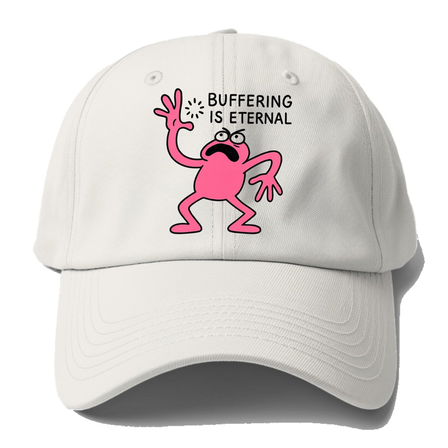 BUFFERING IS ETERNAL | Loading circle dizzy - Baseball Cap - Off White