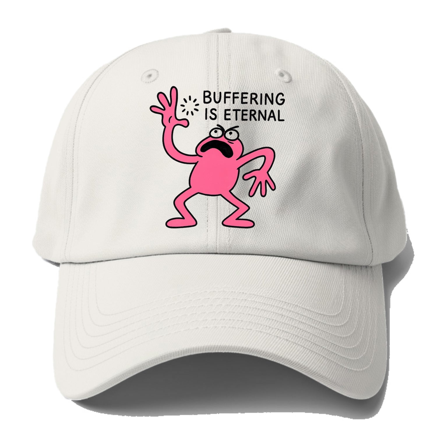 BUFFERING IS ETERNAL | Loading circle dizzy - Baseball Cap - Off White