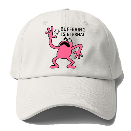 BUFFERING IS ETERNAL | Loading circle dizzy - Baseball Cap - Off White