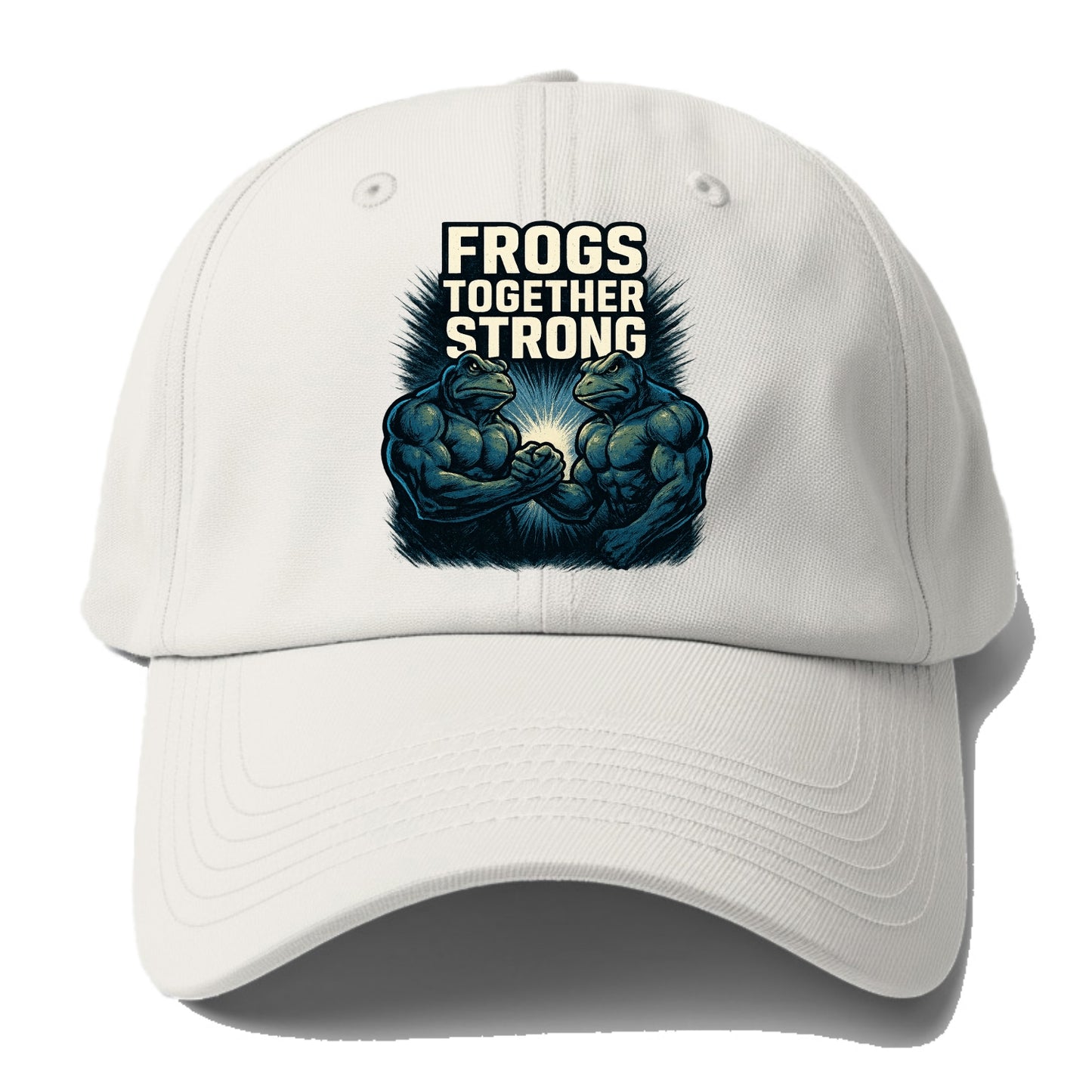 Frogs Together Strong 4 - Baseball Cap For Big Heads - Off White