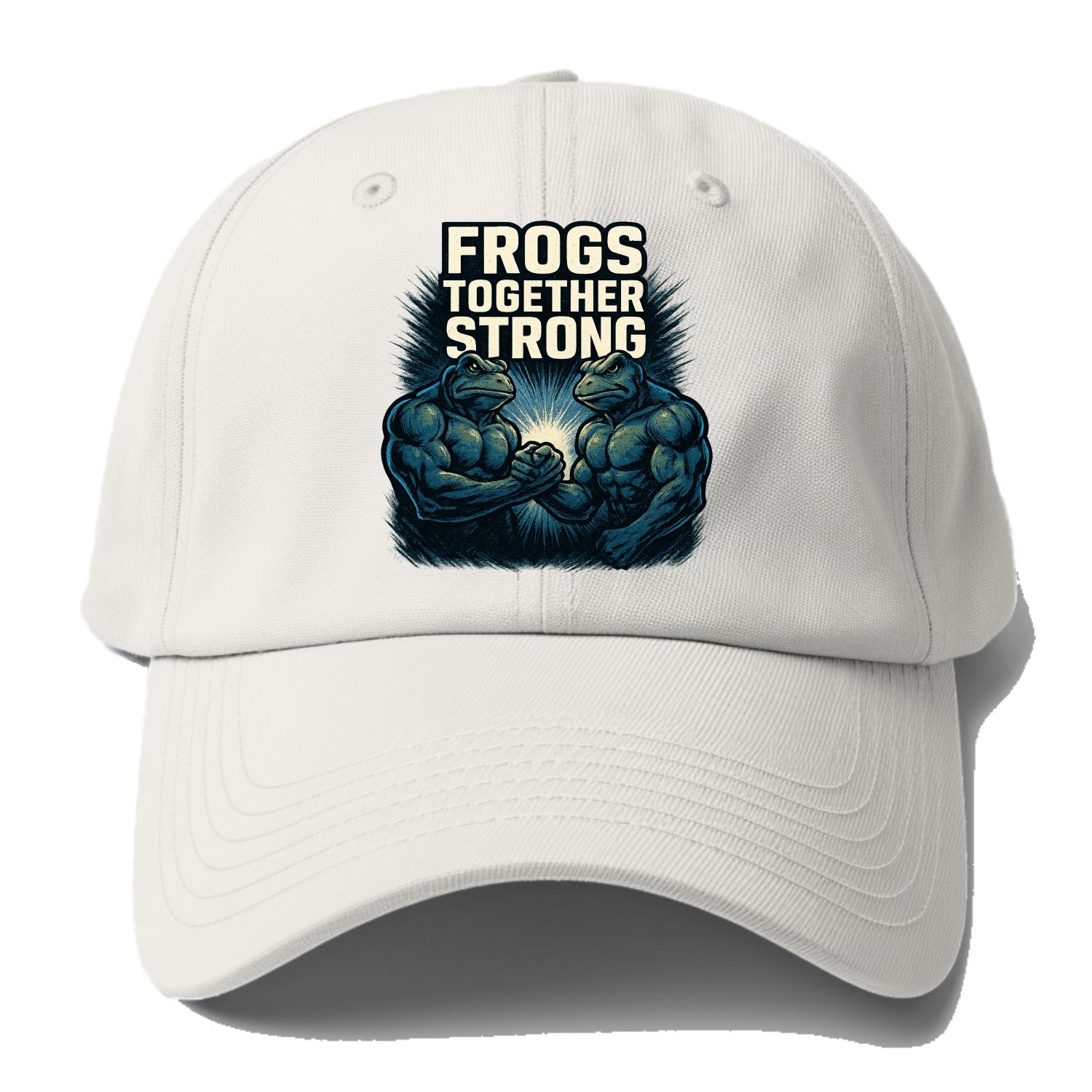 Frogs Together Strong 4 - Baseball Cap For Big Heads - Off White