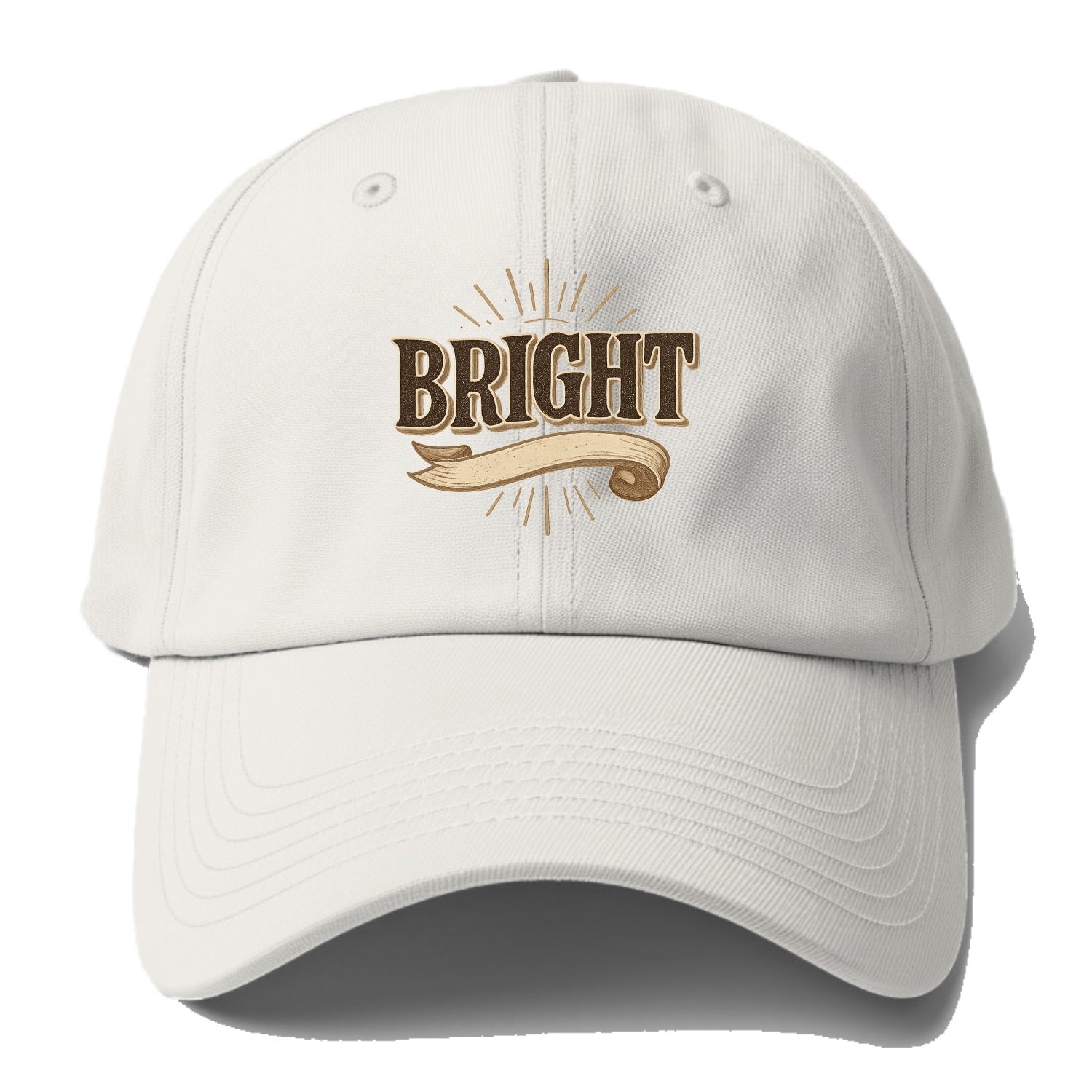 Bold typography design - "BRIGHT" - intelligent, shining - Baseball Cap For Big Heads - Off White