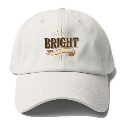 Bold typography design - "BRIGHT" - intelligent, shining - Baseball Cap For Big Heads - Off White