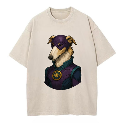Borzoi Mystic Hero  - Vintage T-shirt - Off White