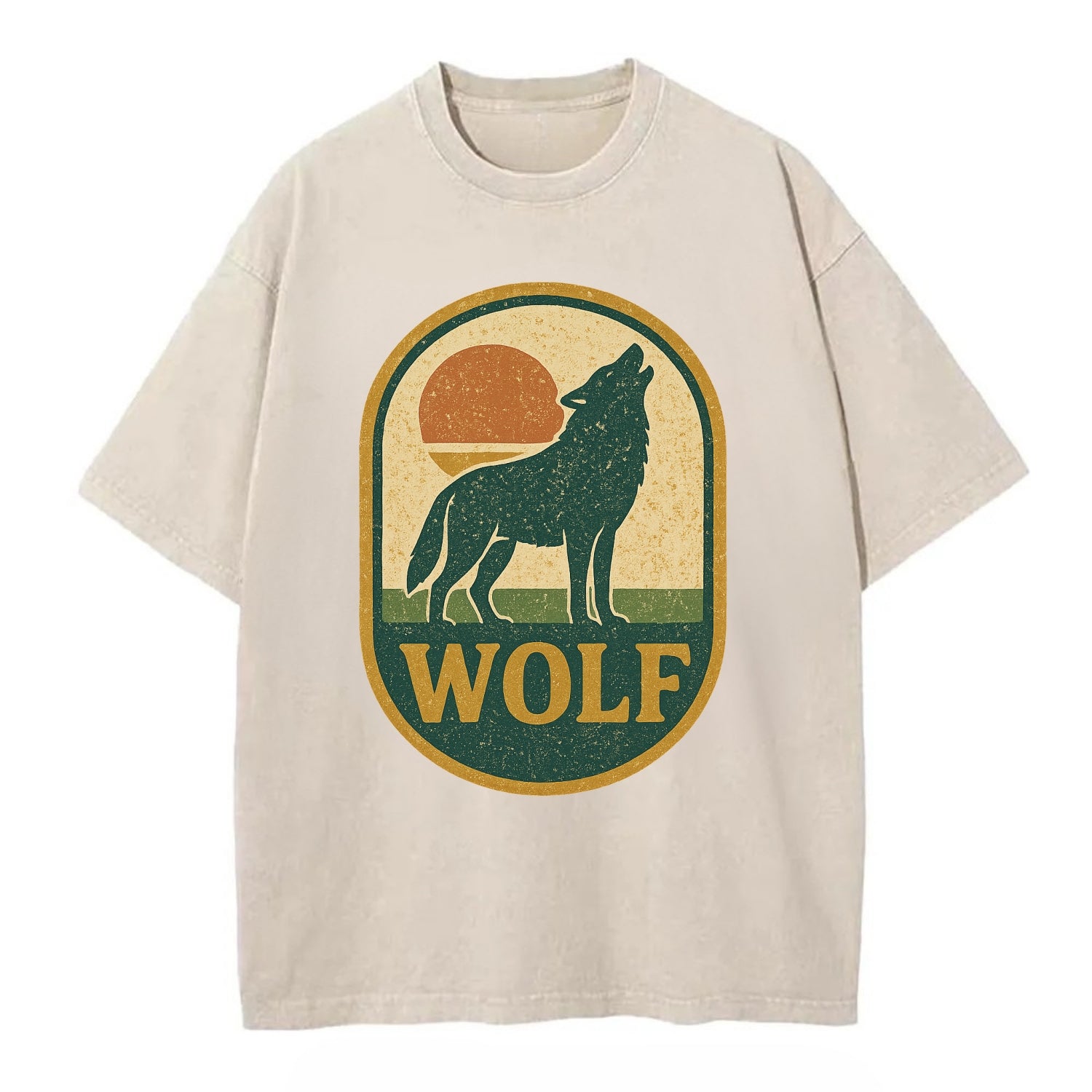 Carbon Fiber Wolf  - Vintage T-shirt - Off White