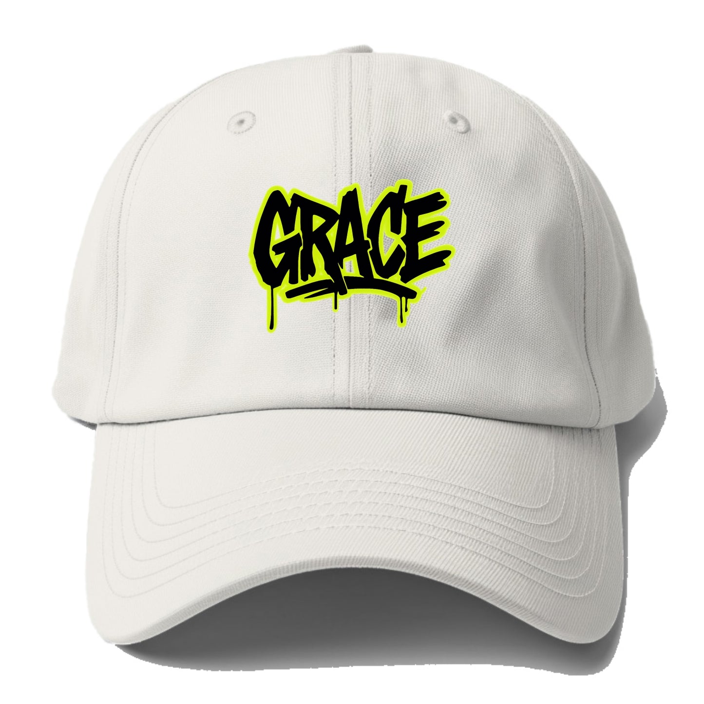 Bold typography design - "GRACE" - elegance under pressure, divine - Baseball Cap For Big Heads - Off White