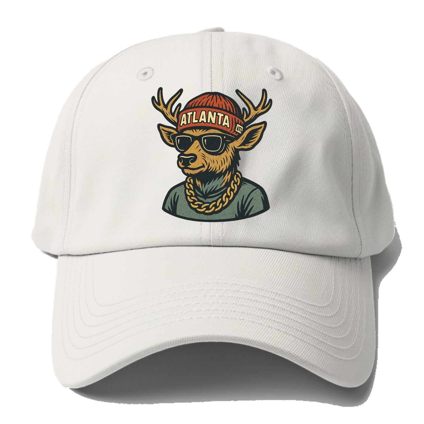 "deer" "atlanta" "atl" "red" "us South" - Baseball Cap - Off White