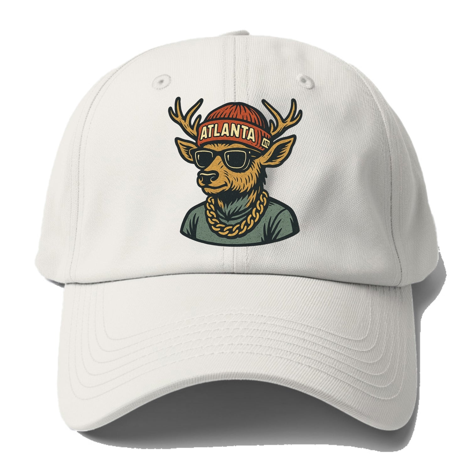 "deer" "atlanta" "atl" "red" "us South" - Baseball Cap - Off White