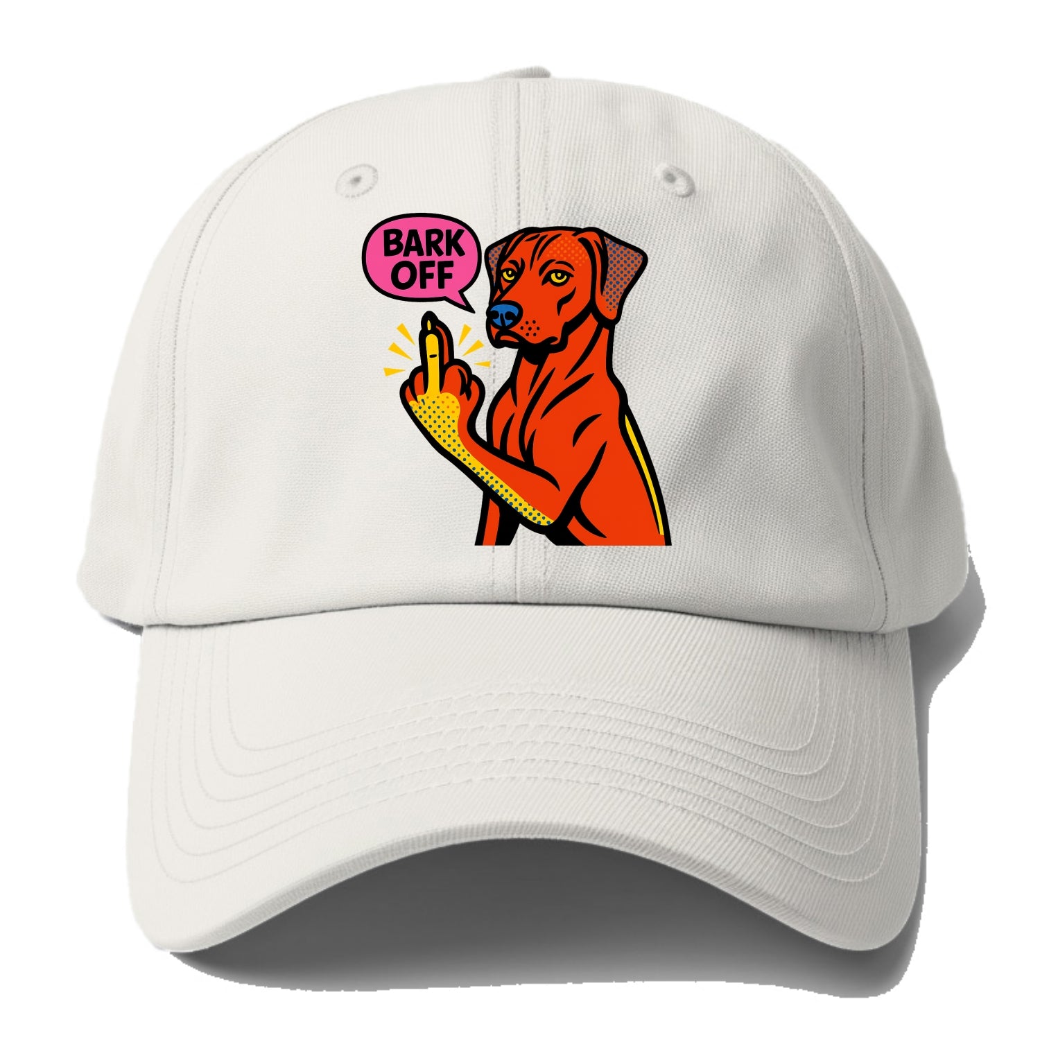 Rhodesian Ridgeback with distinctive ridge on back, athletic muscular paw up - Baseball Cap - Off White