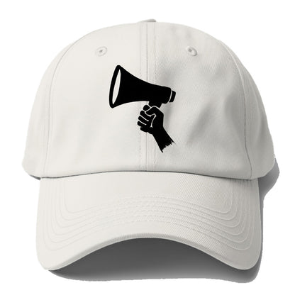 Megaphone silhouette - voice and protest ink brushwork - Baseball Cap - Off White