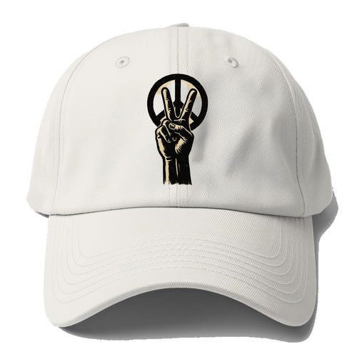 Peace sign hand gesture - anti-war movement ink brushstrokes - Baseball Cap For Big Heads