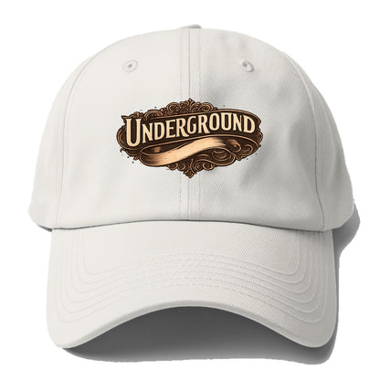 Bold typography design - "UNDERGROUND" - hidden scene, alternative - Baseball Cap For Big Heads - Off White