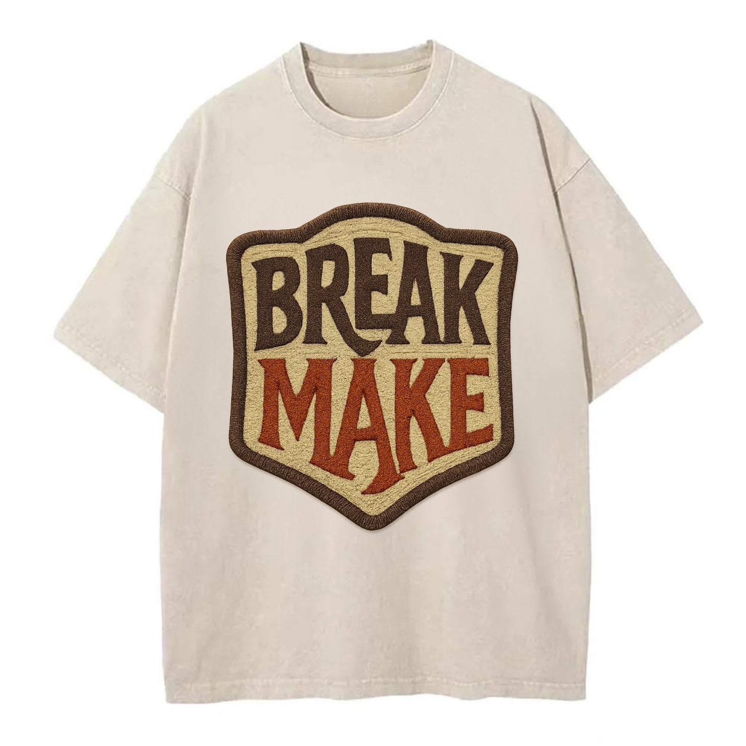 BREAK;MAKE THE RULES Rebel Red Snapback - Vintage T-shirt - Off White