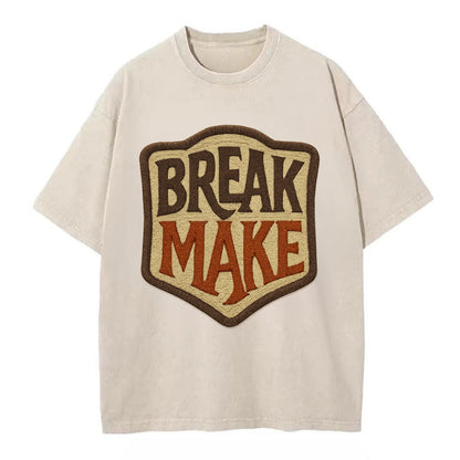 BREAK;MAKE THE RULES Rebel Red Snapback - Vintage T-shirt - Off White
