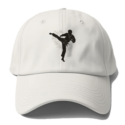 Taekwondo athlete spinning heel kick - Baseball Cap - Off White