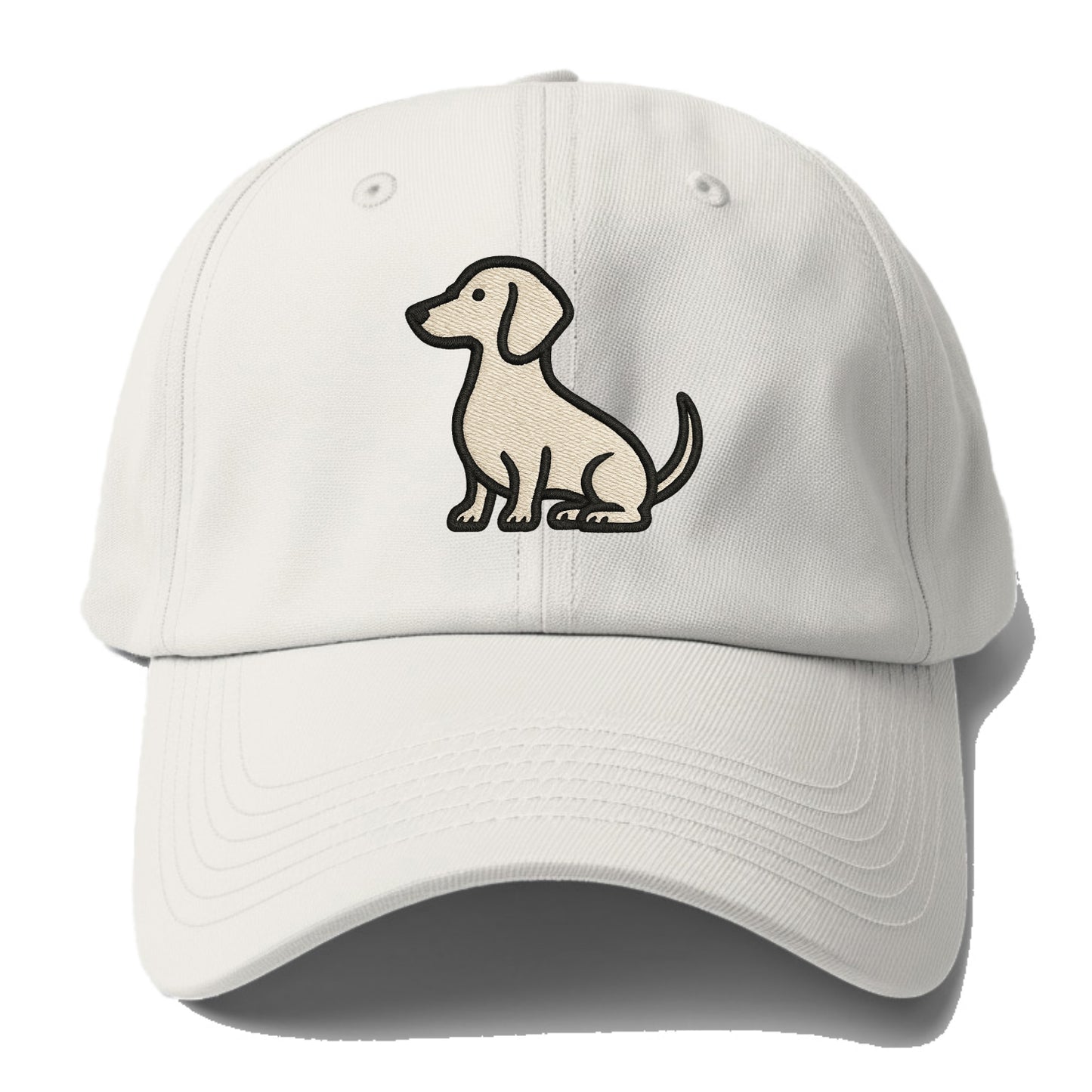 Dachshund - Long body profile view - Baseball Cap - Off White