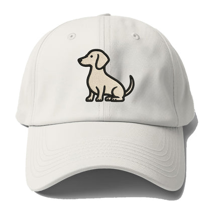Dachshund - Long body profile view - Baseball Cap - Off White