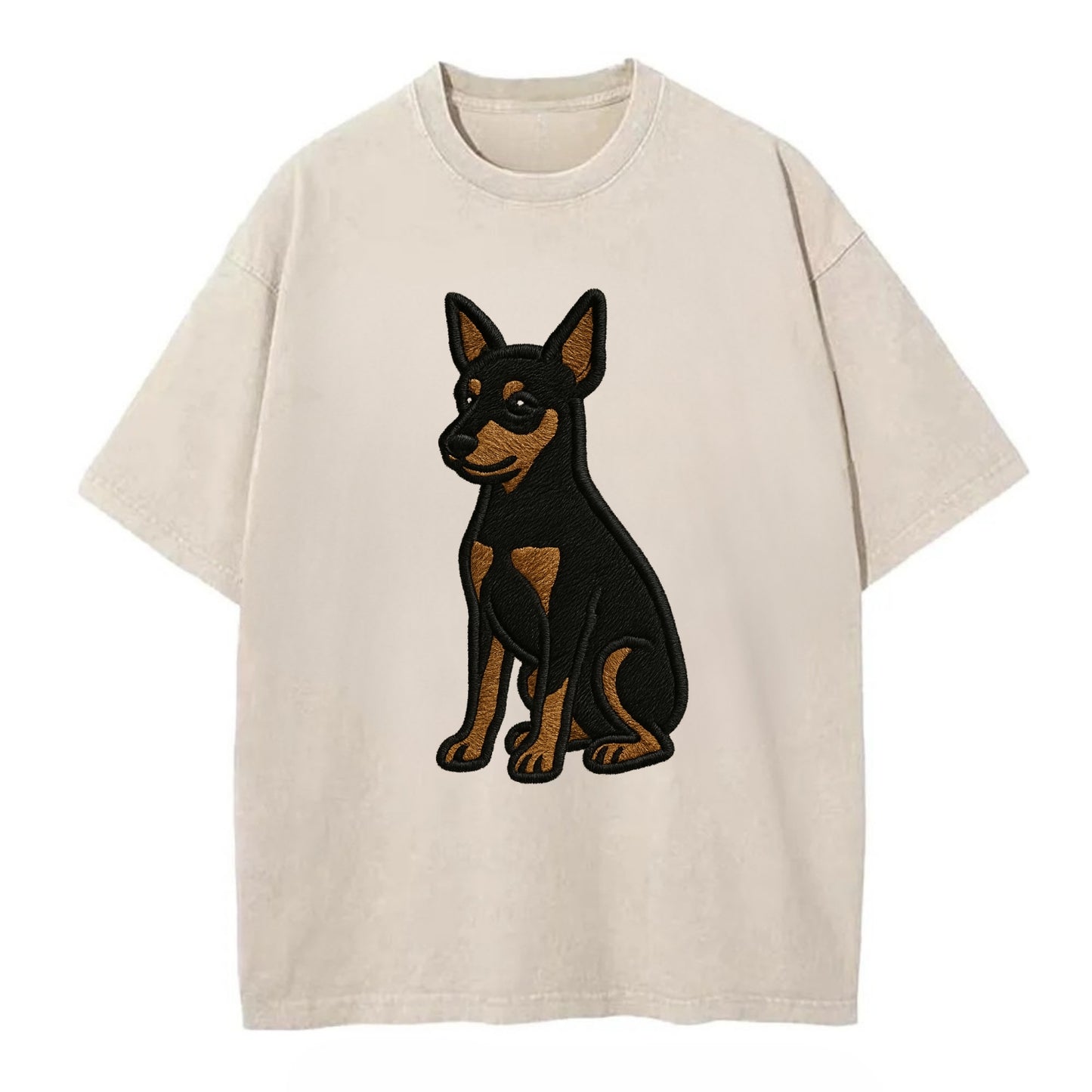 Miniature Pinscher - Black and tan sitti Vintage T-shirt - Off White