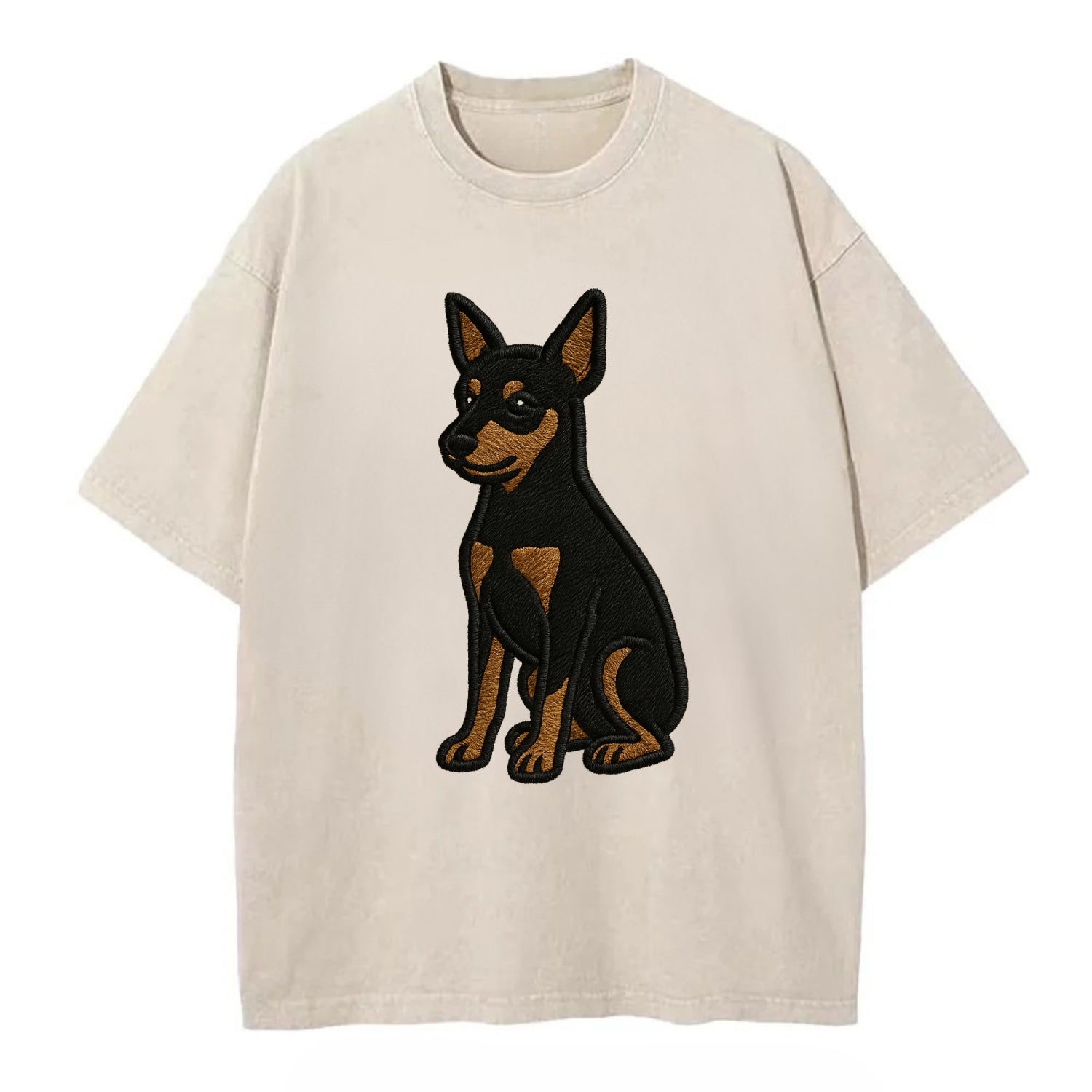 Miniature Pinscher - Black and tan sitti Vintage T-shirt - Off White