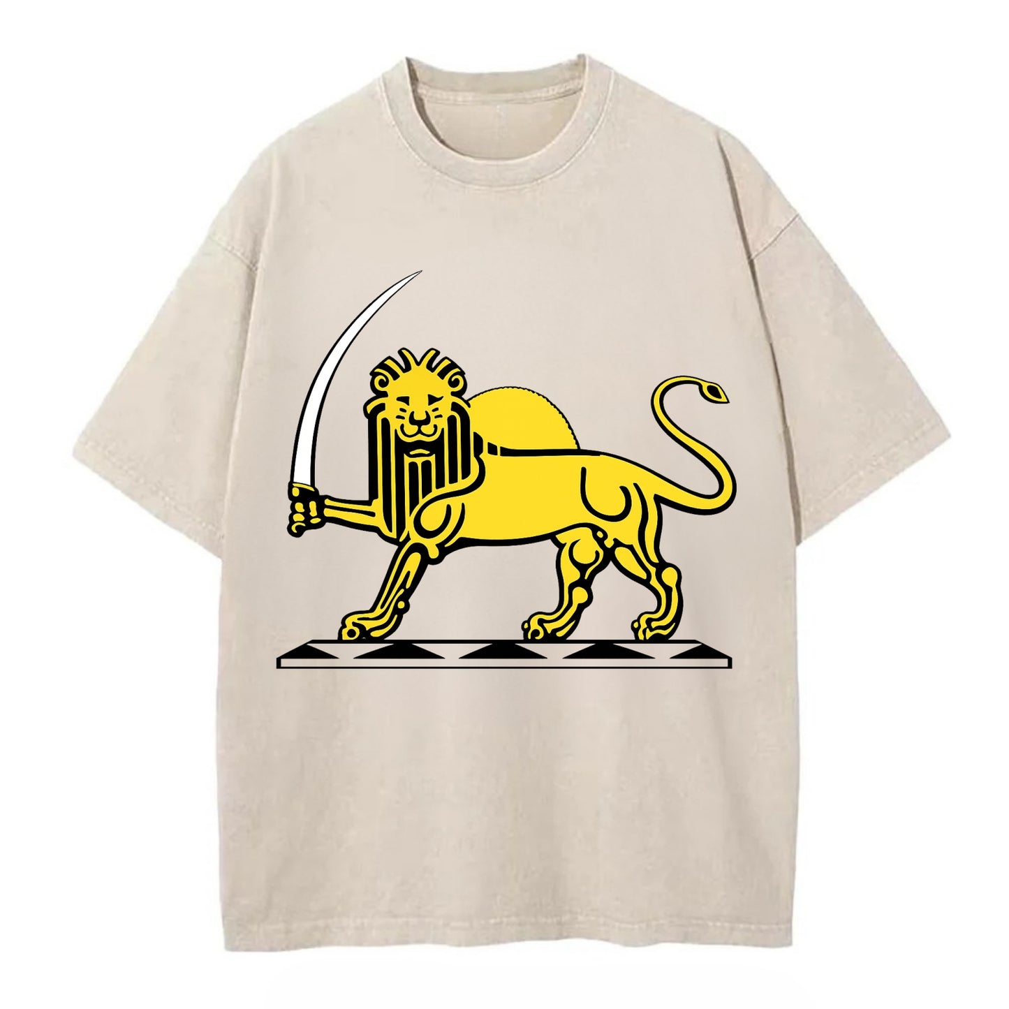 Lion Of The Rising Blade - Vintage T-shirt - Off White