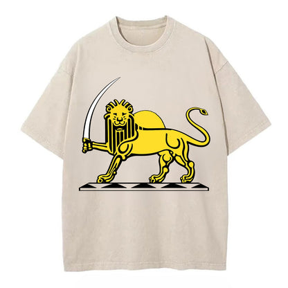 Lion Of The Rising Blade - Vintage T-shirt - Off White