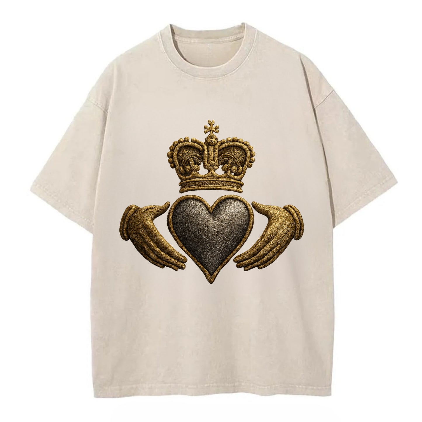 Claddagh Symbol  - Vintage T-shirt - Off White