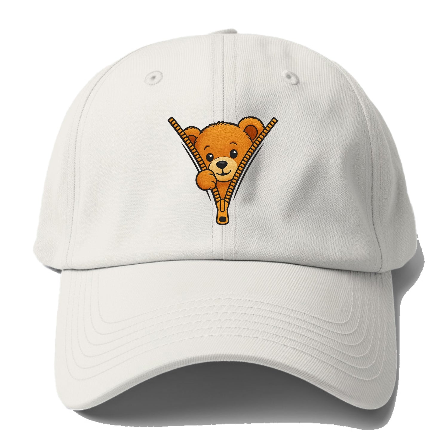 zipper bear - Baseball Cap For Big Heads - Off White