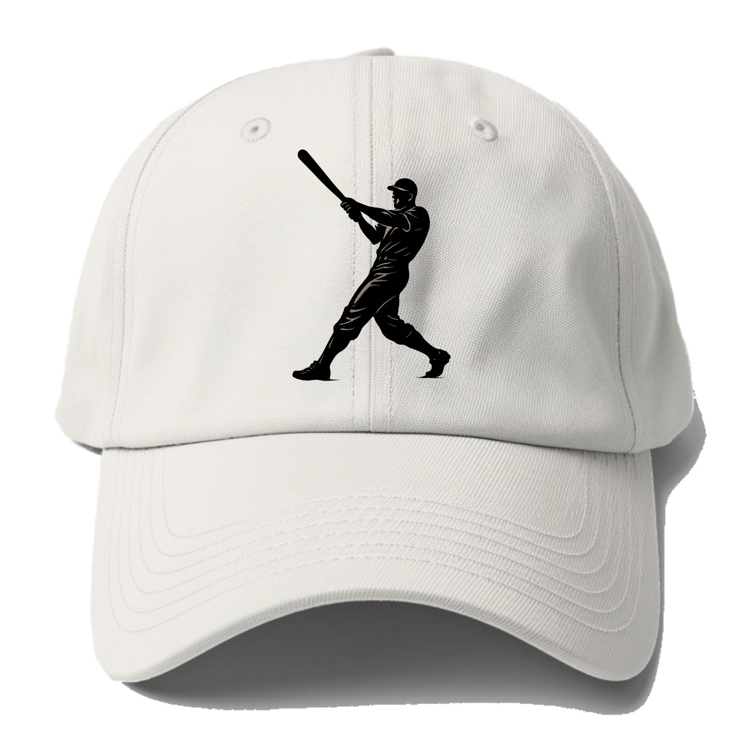 Baseball batter in full swing - Baseball Cap For Big Heads - Off White
