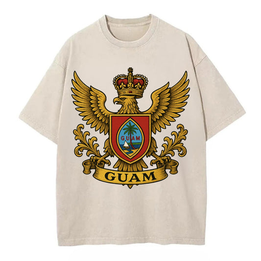 Guam Heritage Badge  - Vintage T-shirt - Off White