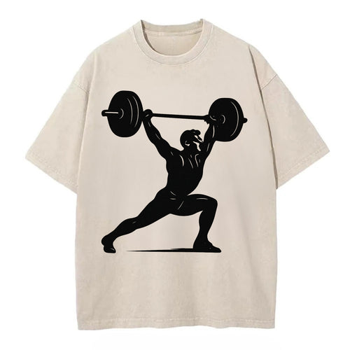Weightlifter doing overhead snatch - Vintage T-shirt