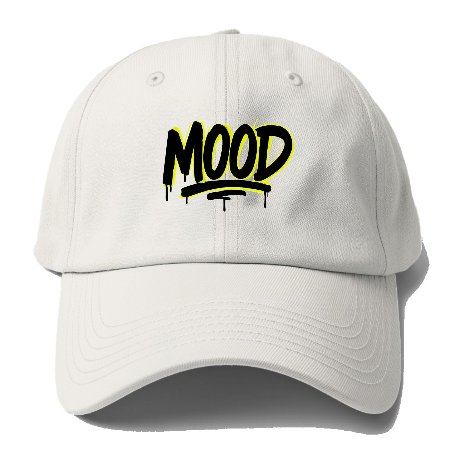 Bold typography design - "MOOD" - current state, feeling it - Baseball Cap For Big Heads - Off White