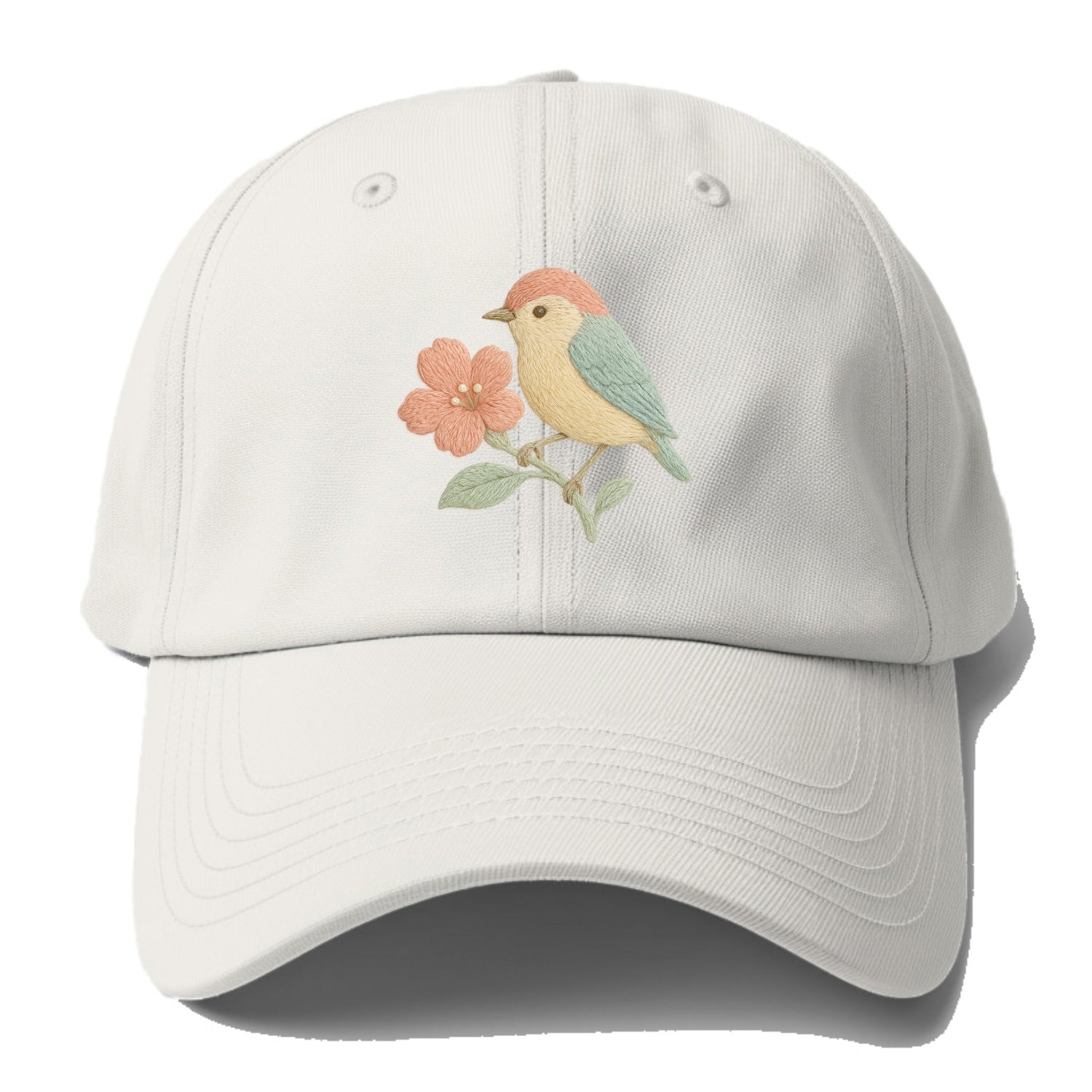 Peach Flowerpecker - Baseball Cap - Off White