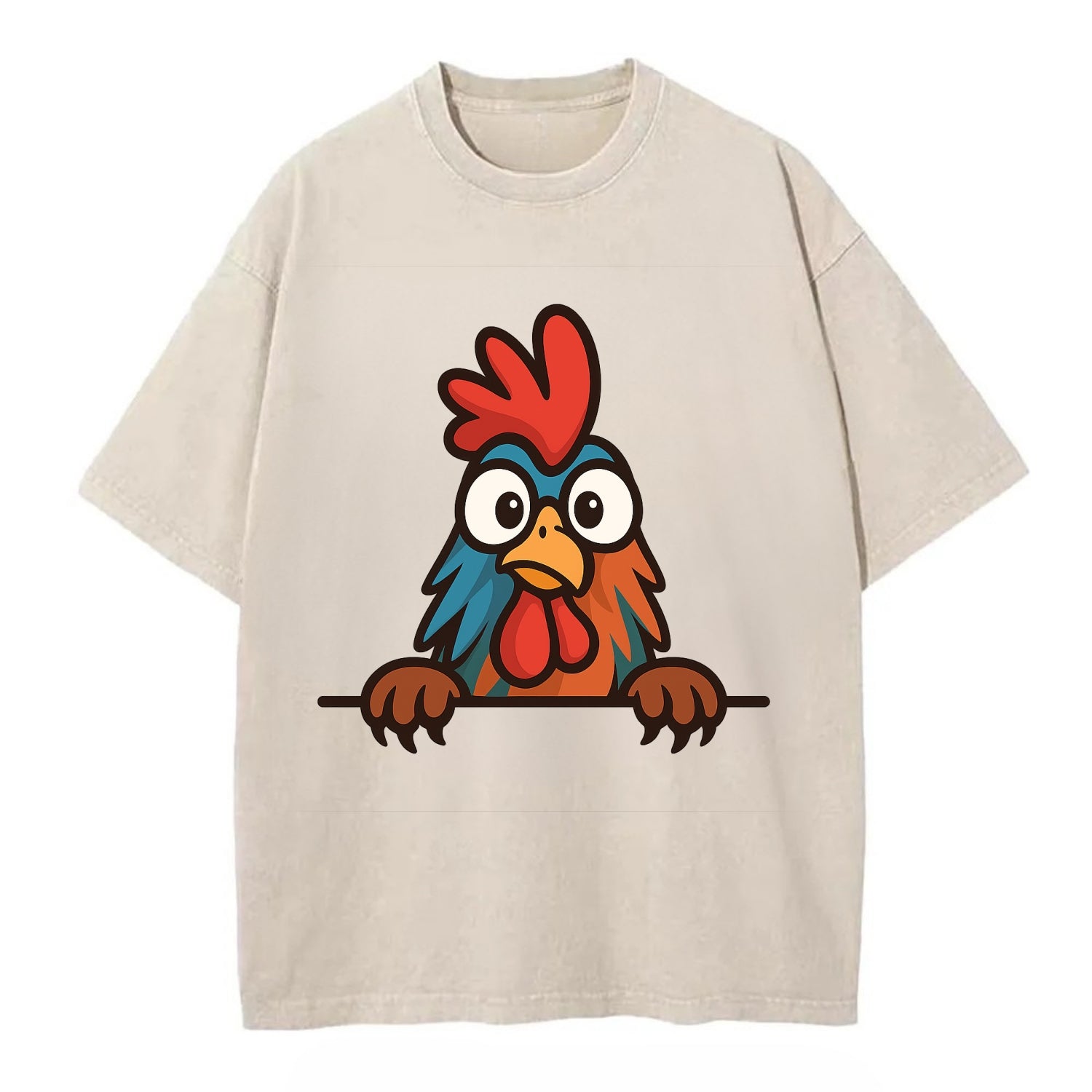 Rooster  - Vintage T-shirt - Off White