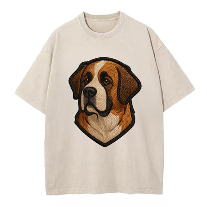 Saint Bernard - Modern gentle giant desi - Vintage T-shirt - Off White