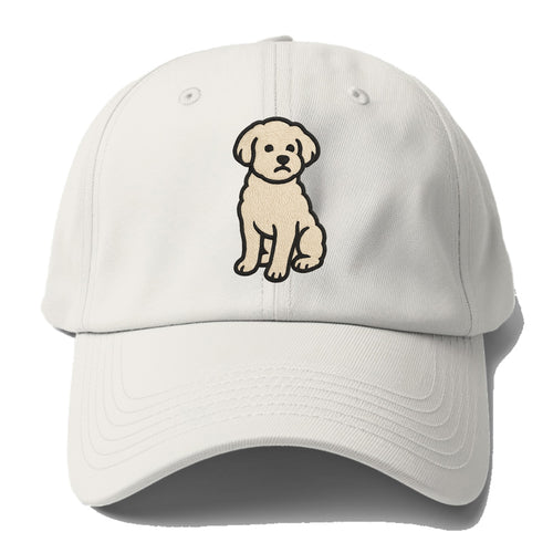 Maltipoo - White curly sitting pose - Ba Baseball Cap For Big Heads