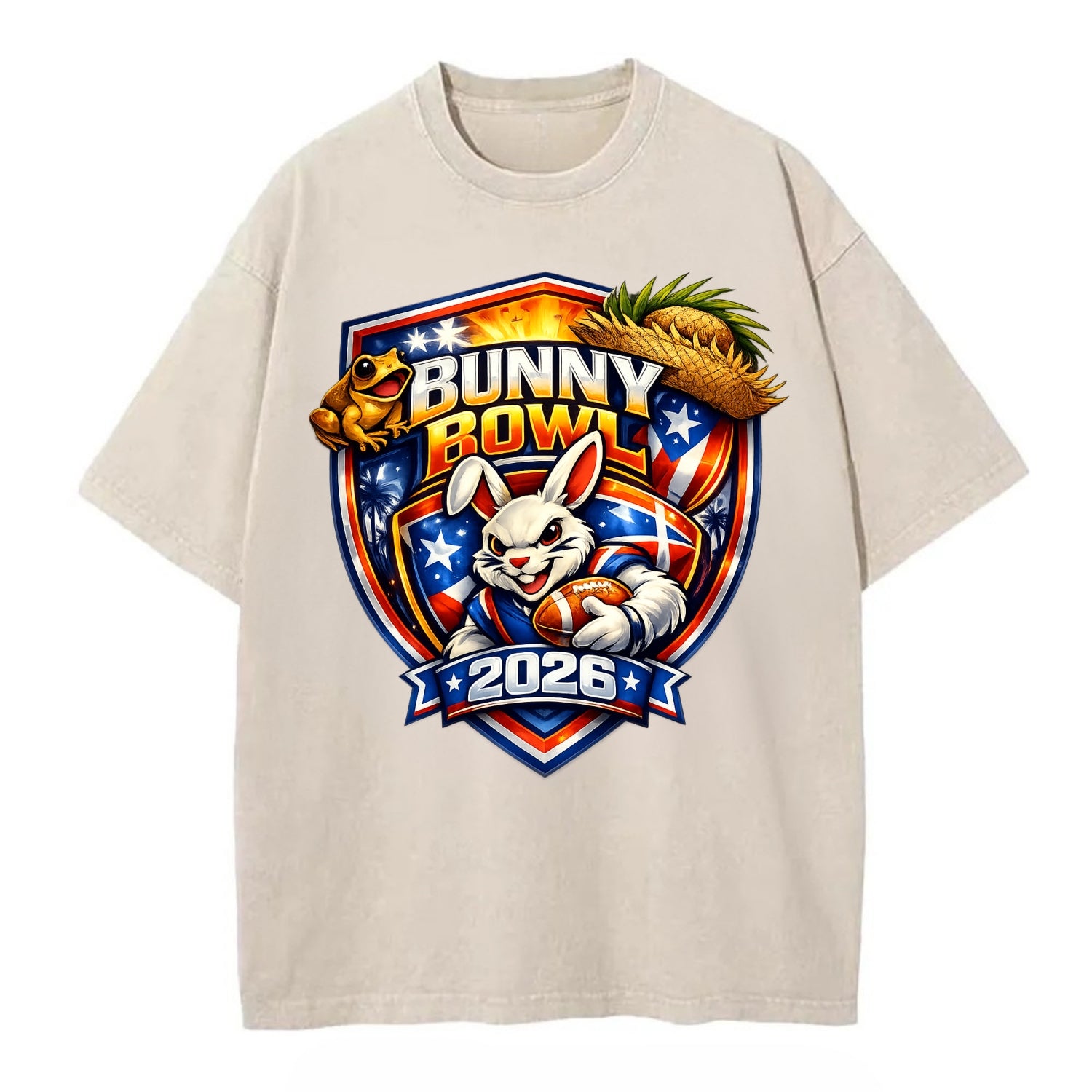 Bunny Bowl 2026 - Vintage T-shirt - Off White