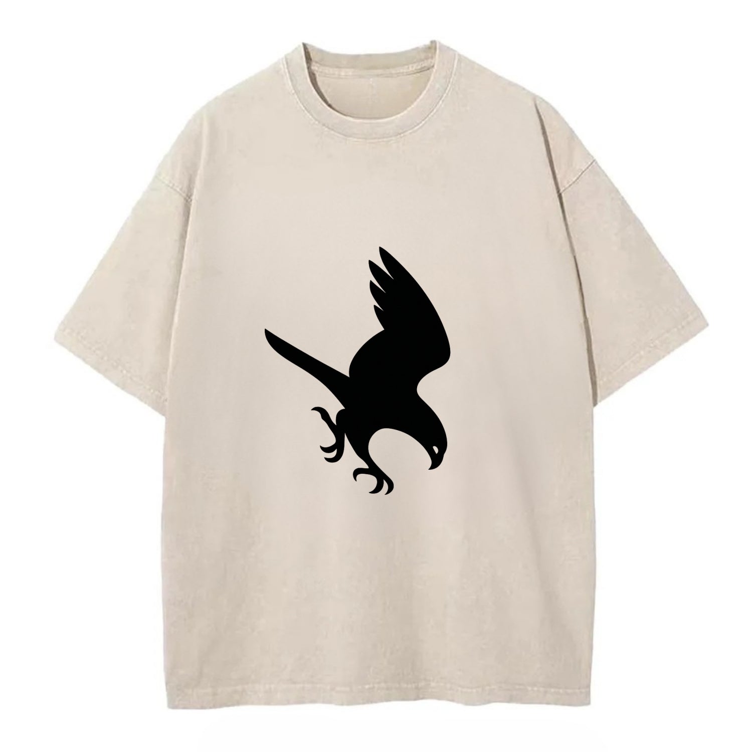 Hawk diving for prey - Vintage T-shirt - Off White