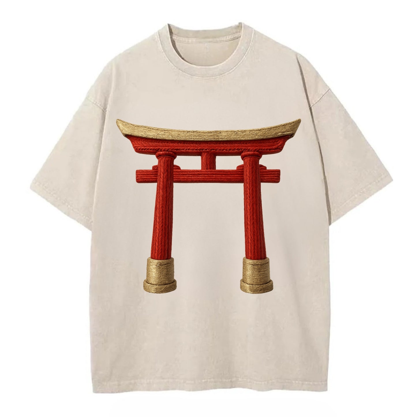 Japanese Torii Gate  - Vintage T-shirt - Off White