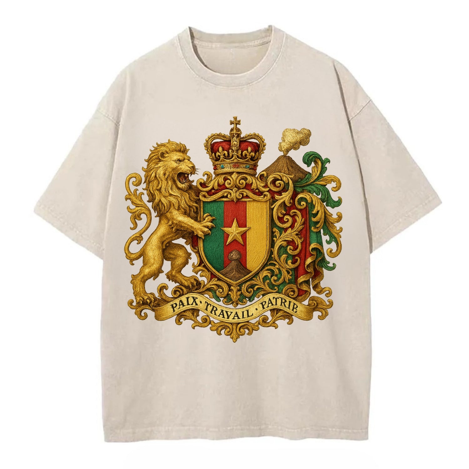 Cameroon Royal Logo  - Vintage T-shirt - Off White
