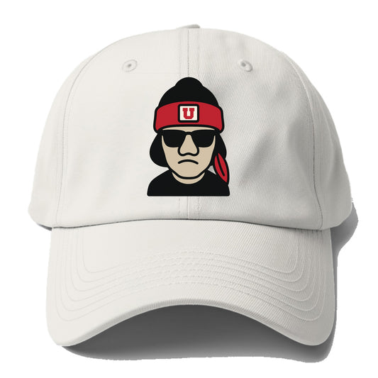 Salt Lake Ute wearing Utah beanie with U patch - Baseball Cap - Off White